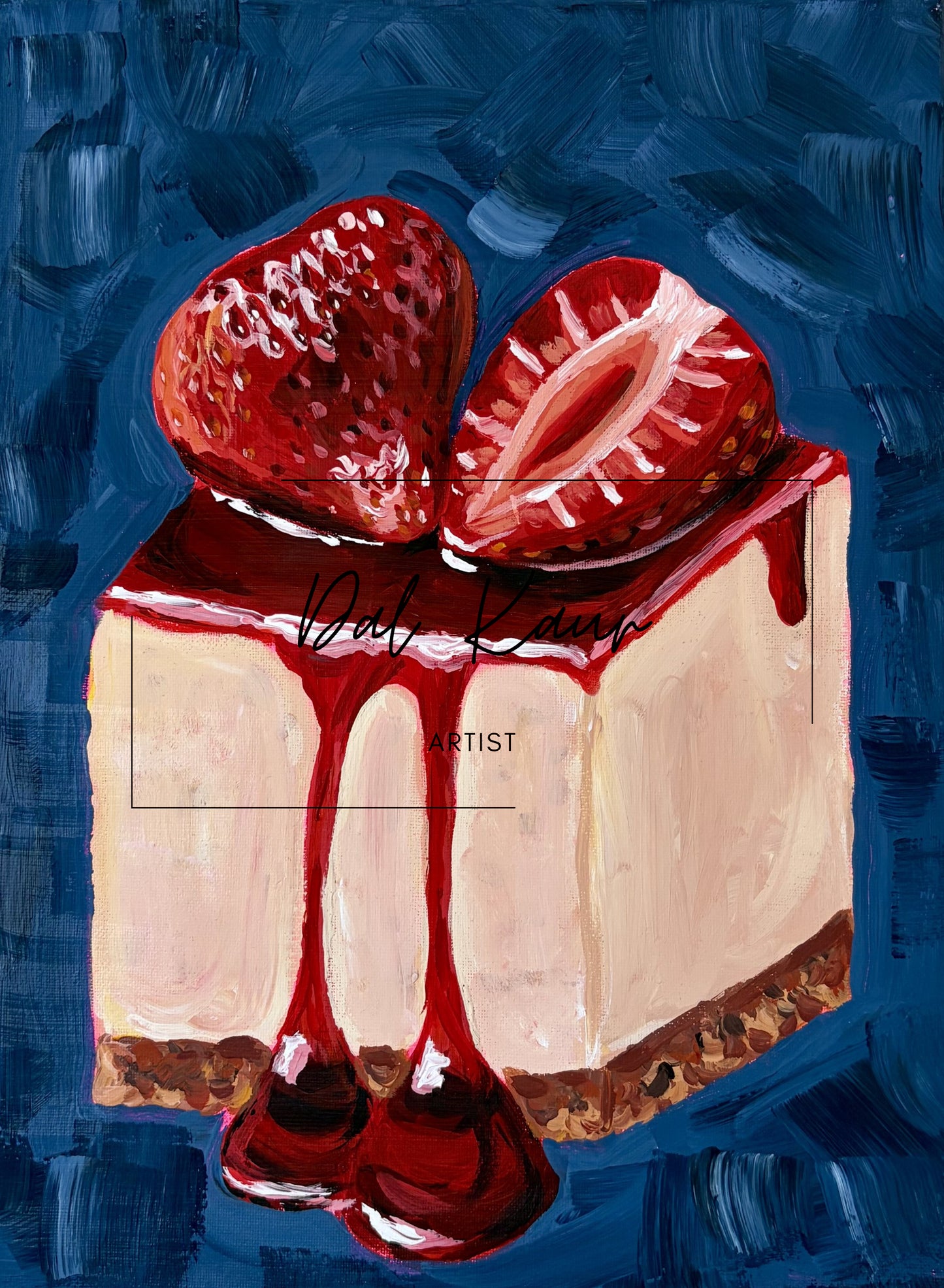 Slice of Strawberry Cheesecake Original Art