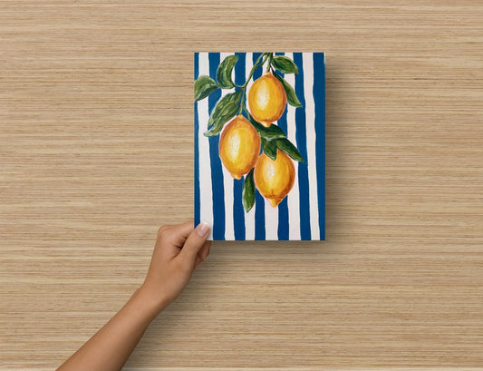 Vintage Striped Amalfi Lemons Acrylic Art Print