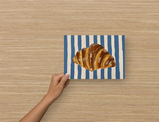 Vintage Striped Croissant Acrylic Art Print