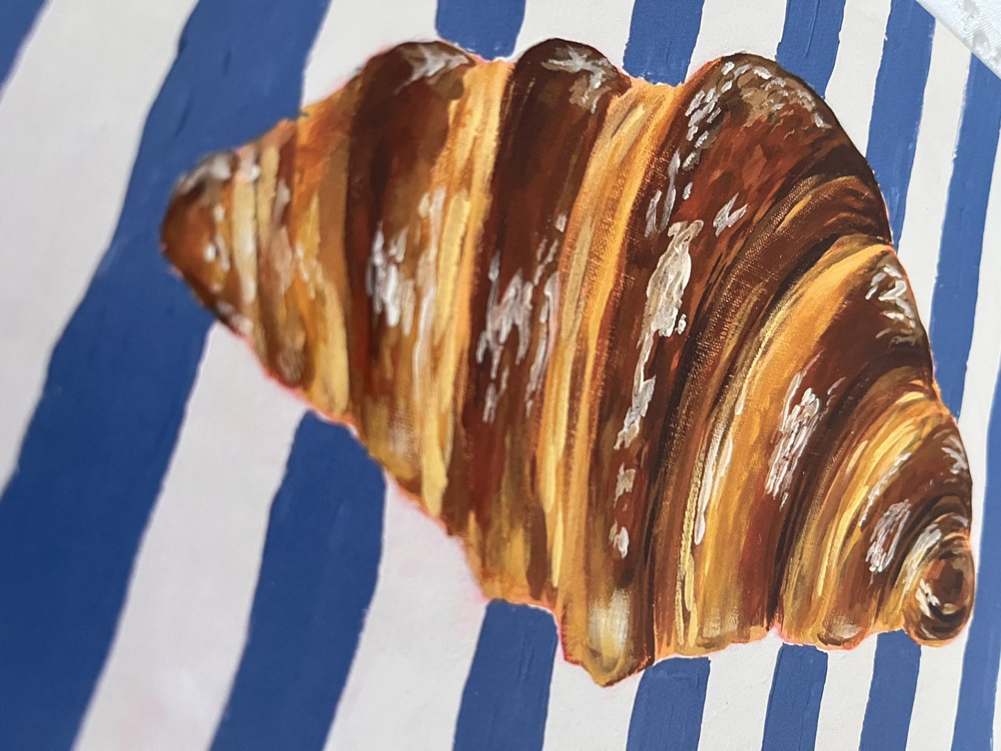 Vintage Striped Croissant Acrylic Art Print