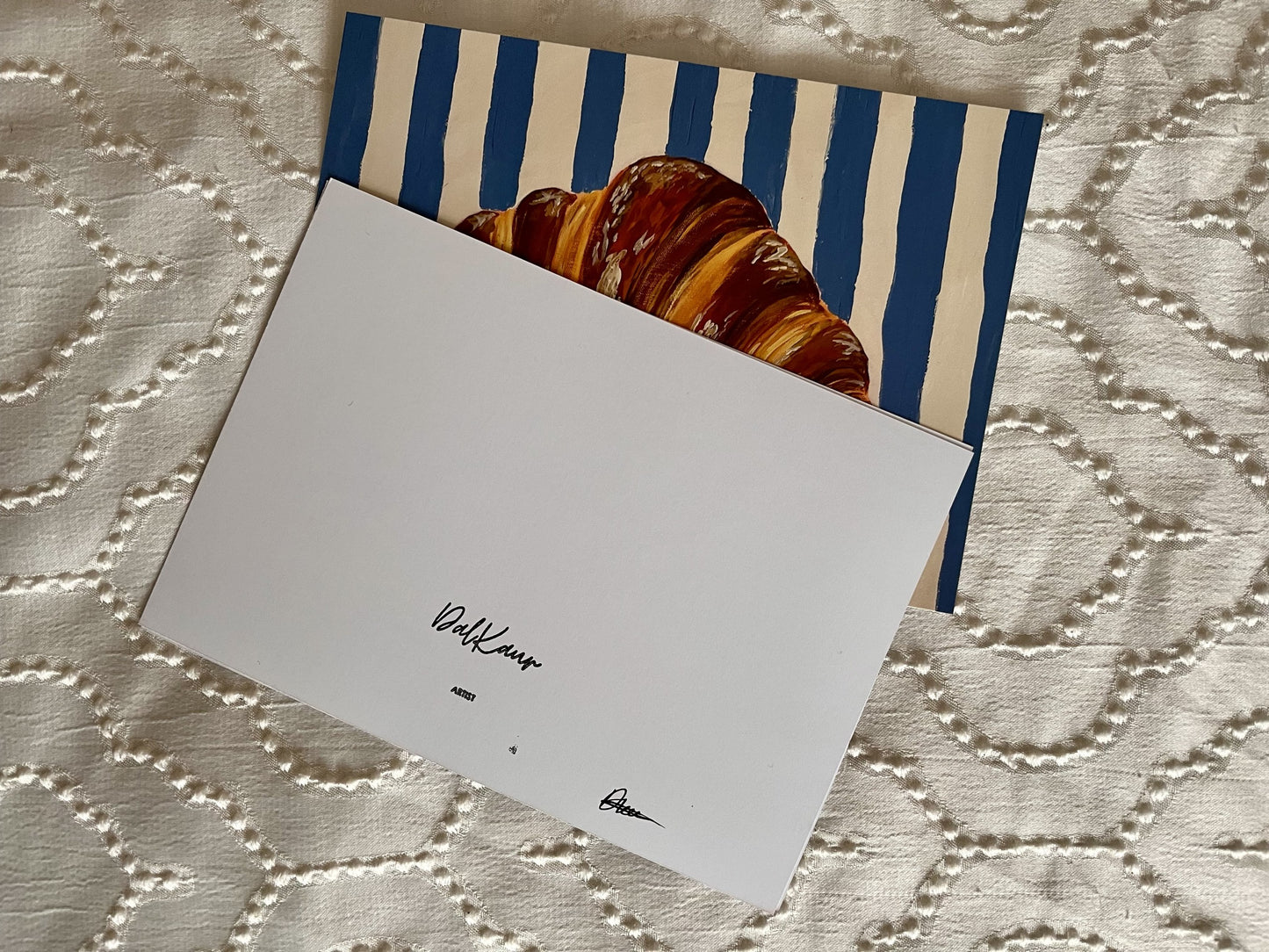 Vintage Striped Croissant Acrylic Art Print